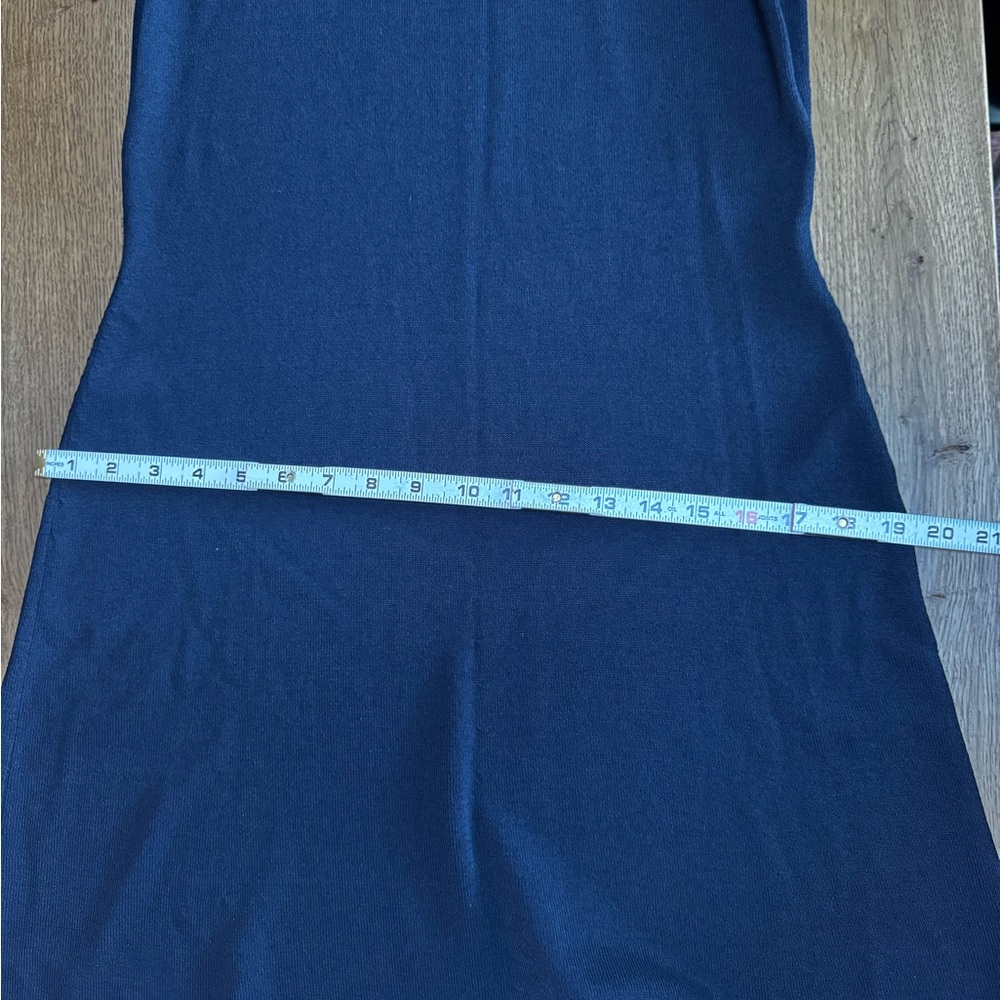 Luisa Spagnoli Navy Blue Knit Dress IT 44 US 8 Bow Trim Elegant Classic Luxury - Picture 11 of 11
